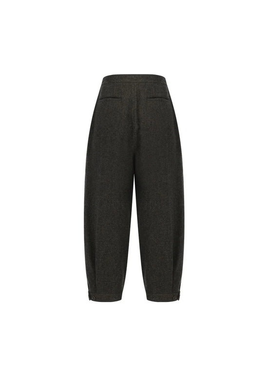 AMOMENTO mens wool shirring pants