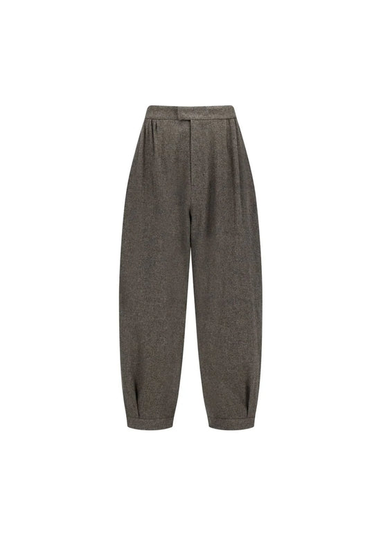 AMOMENTO mens wool shirring pants