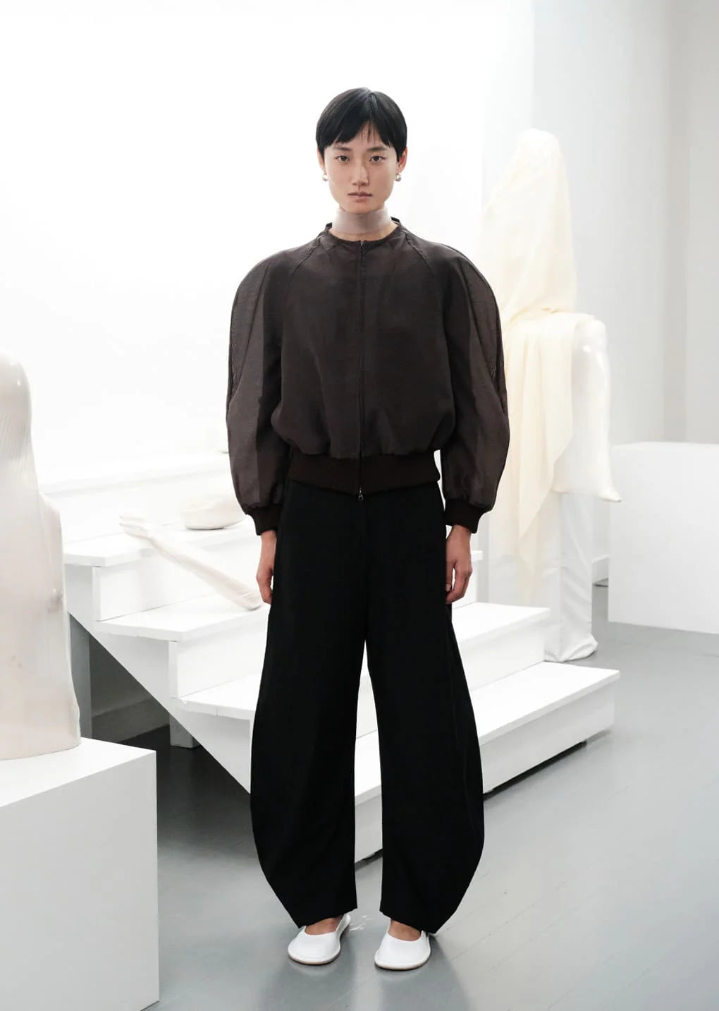 AMOMENTO mock neck organza jumper – Maison ma Manière AMOMENTO mock neck organza jumper – Maison ma Manière