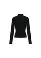 AMOMENTO ribbed high neck zip up