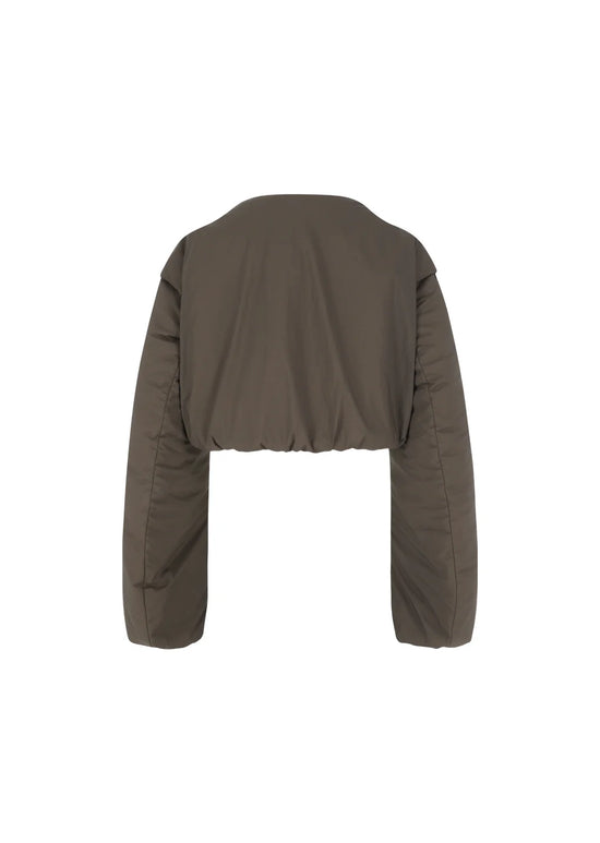 AMOMENTO sheer nylon padded crop jumper