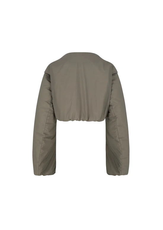 AMOMENTO sheer nylon padded crop jumper