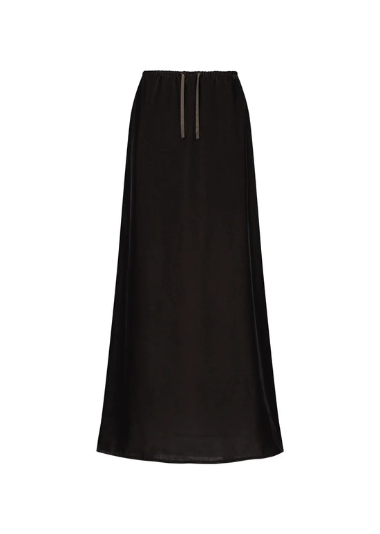 AMOMENTO velvet drawstring maxi skirt
