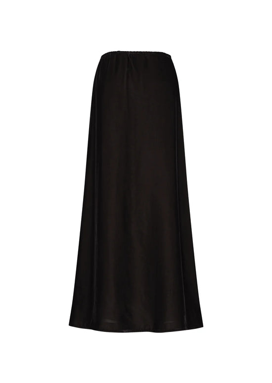 AMOMENTO velvet drawstring maxi skirt