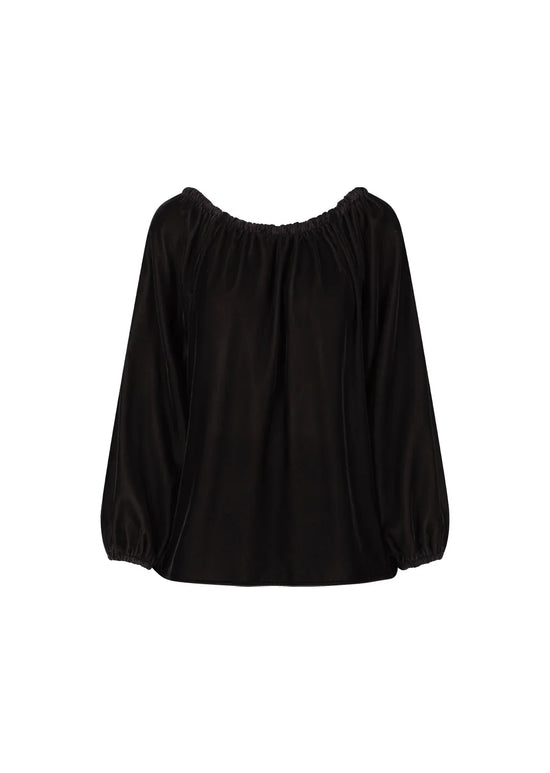 AMOMENTO velvet shirring top