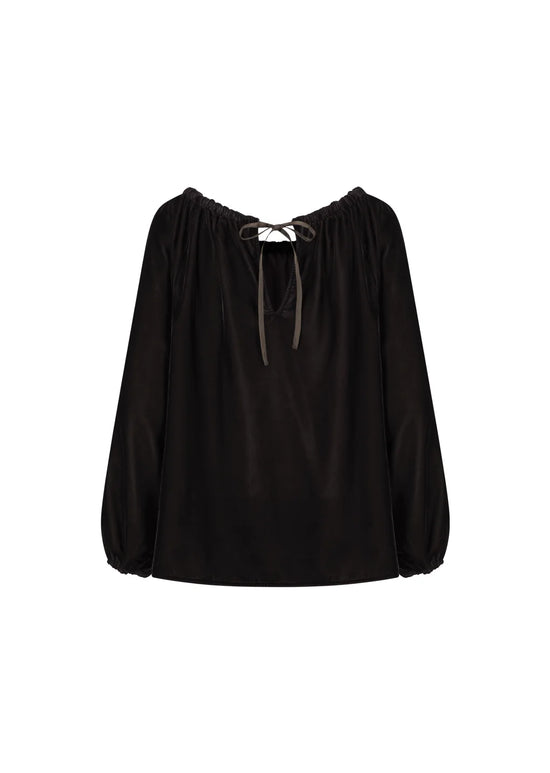 AMOMENTO velvet shirring top