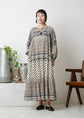 Sara mallika Cotton Lurex Border Print Long Dress