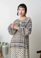 Sara mallika Cotton Lurex Border Print Long Dress