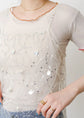 Sara mallika Shiny Sequin Embroidery Cami Dress