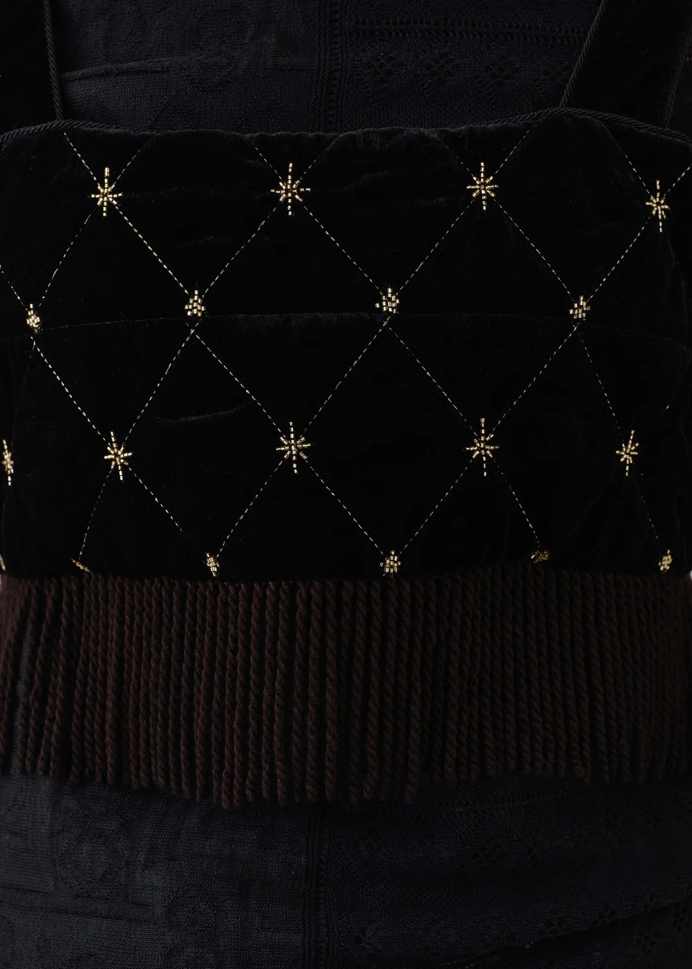 Sara mallika Velvet Beads Embroidery Bustier – Maison ma Manière