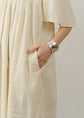 Sara mallika Cotton Jacquard Mirror Embroidery Dress