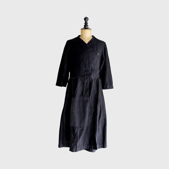 1930’s French Vintage Cotton satin work dress