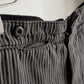 1930’S FRENCH VINTAGE FRENCH WORK FARMERS STRIPE COTTON WORK TROUSERS “BLACK MOLESKIN LINING “