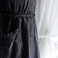 1930’s French Vintage Dot pattern black moleskin work dress