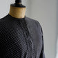 1930’s French Vintage Dot pattern black moleskin work dress