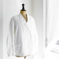 French Vintage White cotton double breasted work jacket