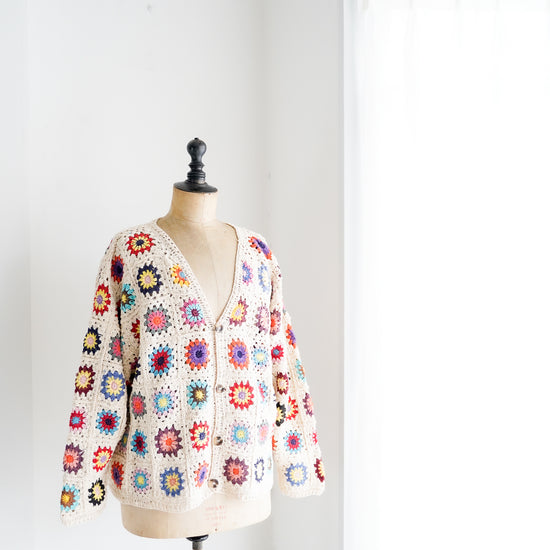 Crochet Cotton Cardigan "Colorful" C