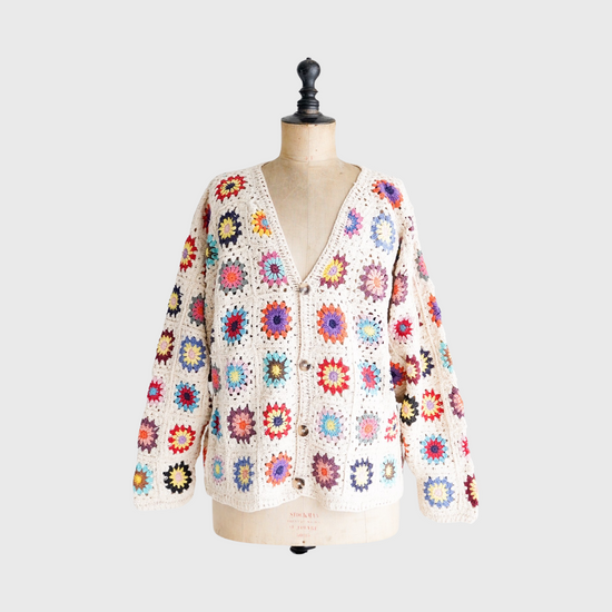 Crochet Cotton Cardigan "Colorful" C